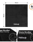 Makeup Remover Cloth, 48 Pack Black Facial Wash Cloths, Soft Coral Fleece Microfiber Towel for Face, Hand, and Bathroom(13" x 13")