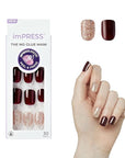 KISS imPRESS No Glue Mani Press On Nails, Design, 'No Other', Red, Short Size, Squoval Shape, Includes 30 Nails, Prep Pad, Instructions Sheet, 1 Manicure Stick, 1 Mini File