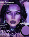 UCANBE Purple Face Body Paint Makeup Foundation, Professional Blendable Cream Greasepaint, Non-Toxic Face Paint Kit for Halloween Parties, Mermaid SFX Makeup, Ursula Widowmaker Dabi Costume & Cosplay
