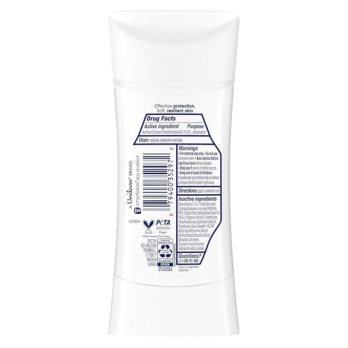 Dove Advanced Care Anti Deo Stick Cool Essentials Pack of 12 for helping your skin barrier repair after shaving 72 h odor control and all-day sweat protection with Pro Ceramide Technology 2.6 oz