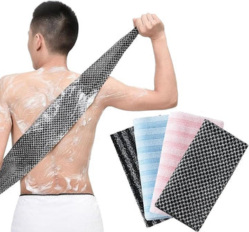 Exfoliating Shower Towel, Back and Body Exfoliator Towel, Scrub Cloth, Bath Towel, Portable Bath Towel, Travel and Quick Drying, for Women and Men (4pcs)