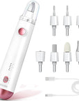 Electric Nail Drill, 8-in-1 Cordless Electric Nail File with LED Light, 5 Speeds Rechargeable Manicure and Pedicure Kit Hand Foot Care Tool for Nail Grinder Trim Polish for Women Baby