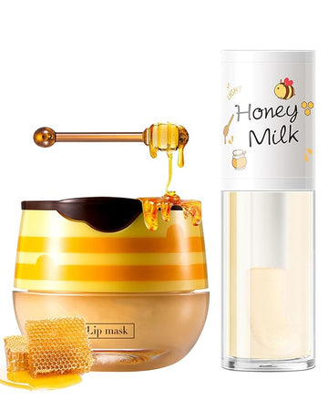 2Pcs Bee Lip Balm Honey Pot Exfoliator