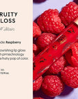 Winky Lux Fruity Gloss pH Lip Stain, Non Sticky Lip Gloss, Tinted Lip Oil, Lip Lacquer, Yummy Fruit Lipgloss, Jojoba Oil for Hydration & Shine, Raspberry