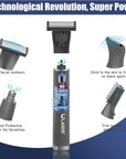 Body Hair Trimmer for Men, 4 in 1 Versatile Hair Trimmer for Groin/Ball/Beard/Eyebrow/Nose/Ear Hair Shaver, USB-C Rechargeable, Mens Grooming Kit for Smooth Shaving with Storage Bag