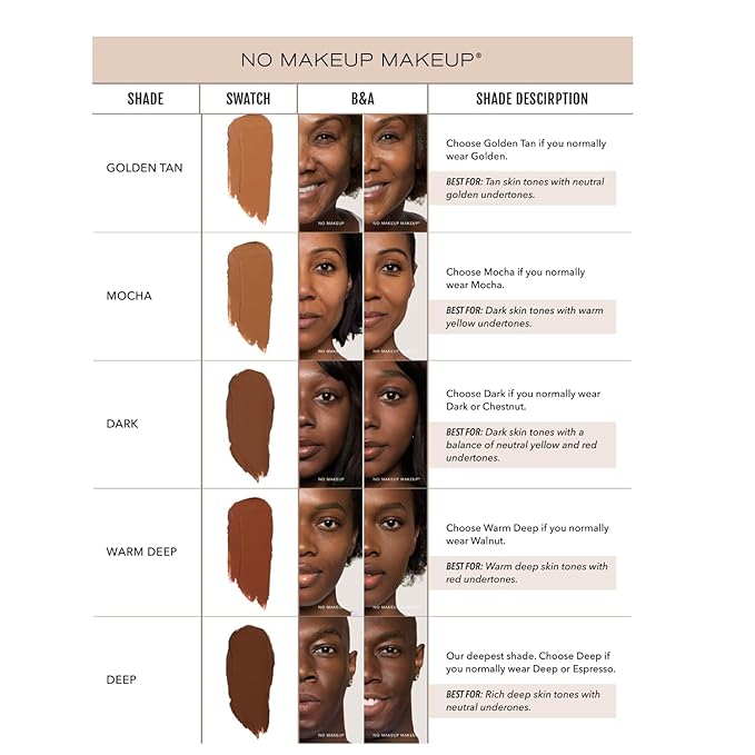 No Makeup Makeup Long-Lasting Lightweight Foundation & Brush Duo | Cruelty-Free, Fragrance-Free, Buildable, Transfer-Proof Liquid Makeup (Deep)