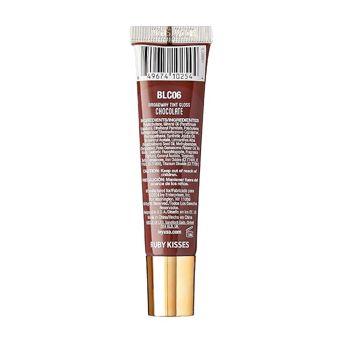 Ruby Kisses Broadway Vita-Lip Tinted Lip Gloss Set (3 Pack Cocoa, Butter, Chocolate) Ultra-Hydrating Coconut + Jojoba Oil & Soothing Formula with Vitamins, High-Shine Non-Sticky Finish Lip Balm
