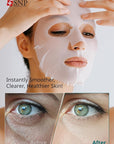 SNP 1000ppm Real Jade Mineral Ampoule Sheet Mask | Cleansing and Purifying All Sensitive Skin Types | Calming, Hydrating, and Moisturizing Facial Skin | Korean Face Masks Skincare | 10 Sheets