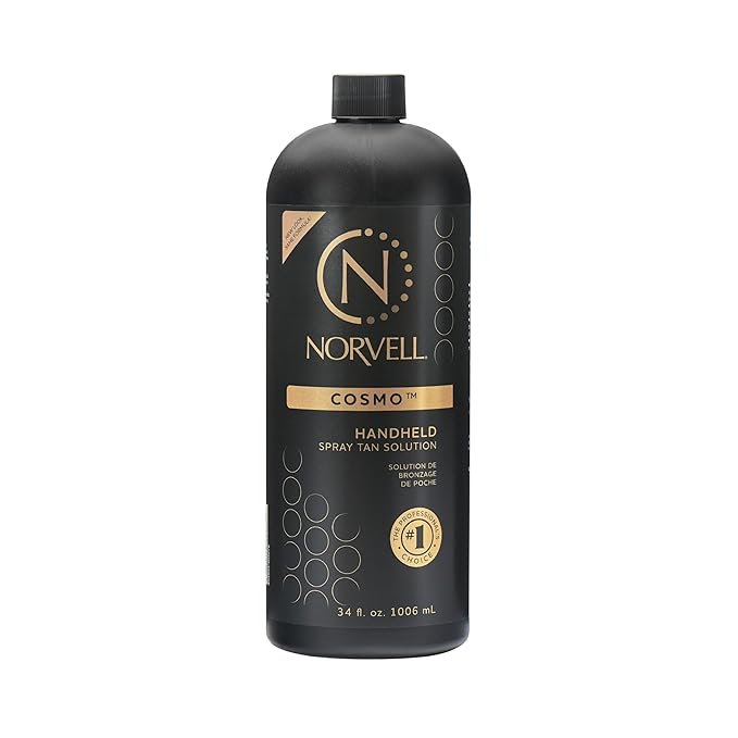 Norvell Spray Tan Solution, Cosmo, Blend of Warm Brown & Cool Violet-Brown Undertones, 34 fl. oz. - Long-Lasting, Handheld Self-Tanning Spray with Tomato Seed Extract, Aloe Leaf