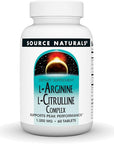 Source Naturals L-Arginine L-Citrulline Complex 1000mg Essential Amino Acid Supplement - 60 Tablets