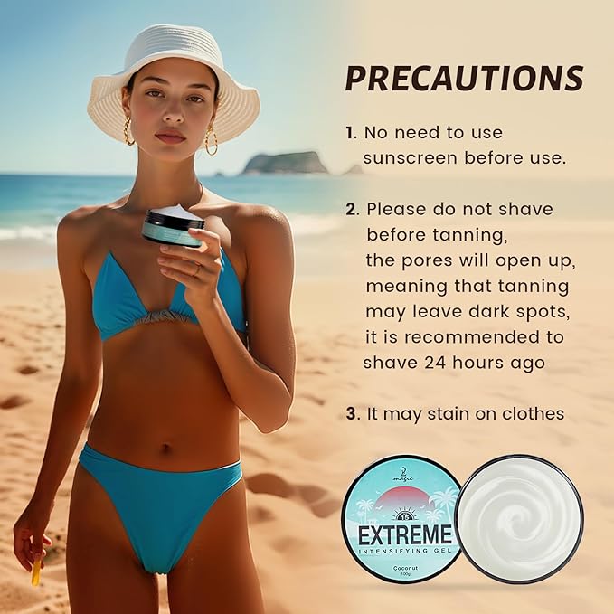 Shine Brown Tanning Gel Tan Accelerator Gel Intensive Tanning Oil for Outdoor Sun & Tanning Beds (Cocount)