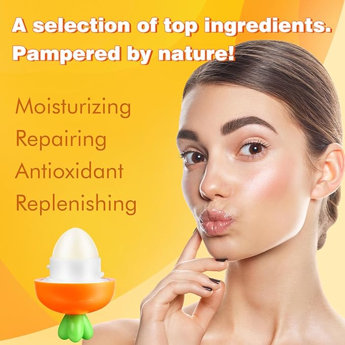 KISSIO Lip Balm,Carrot Lip Balm,Lip Care oz(03#Carrot)