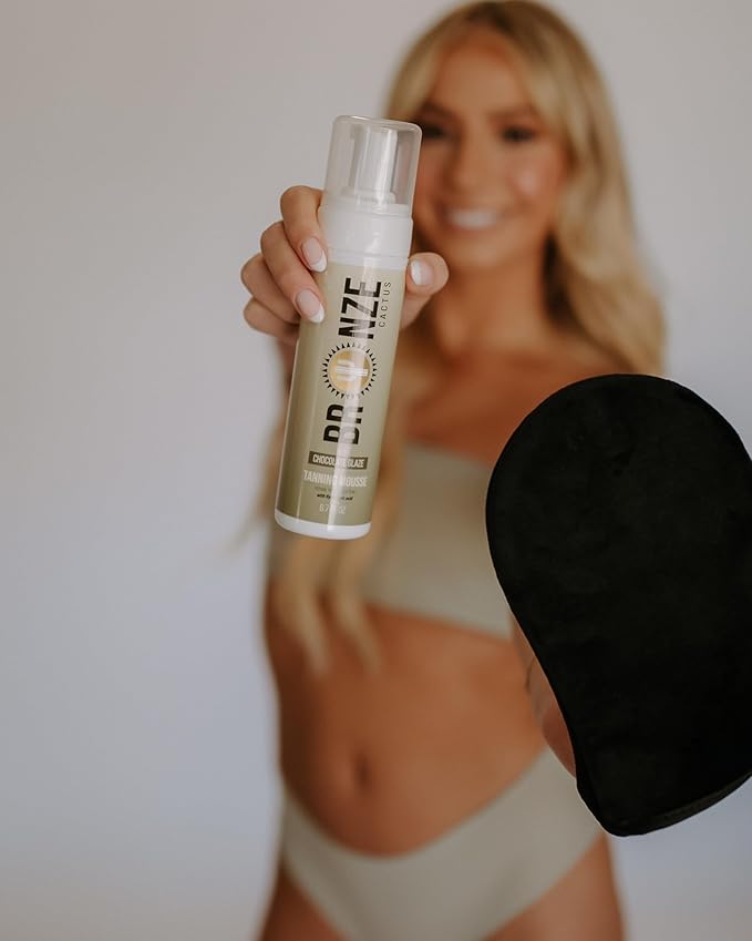 Chocolate Glaze Self-Tanning Mousse – Rich Medium Bronzed Foam | Streak-Free, Non-Sticky, Unscented | Instant Dark Chocolate Glow for Face & Body, With Natural Colour-Fix Technology