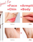 Facial Hair Removal for Women, Mini Hair Remover, Electric Razor Shaver Portable Bikini Epilator for Lips, Chin, Armpit, Peach Fuzz, Fingers, Neck, Cheek and USB Rechargeable (White)