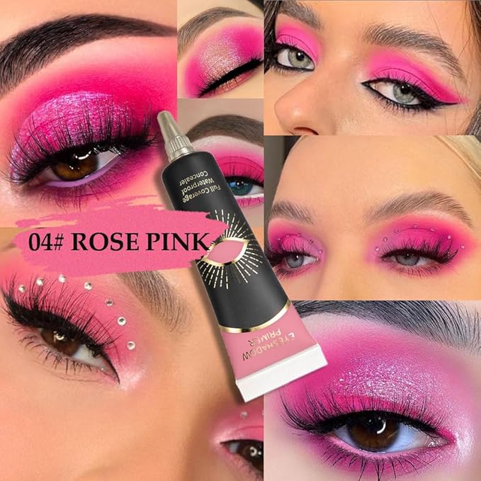 12ML Eyeshadow Primere Rose Pink Color,Eyeshadow Base Cream Base For Eyeshadow Concealer Eyeliner Cream Concealer Eye Base For Eyeshadow (04)