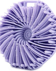 Silicone Body Scrubber, Women Body Scrubber, Gentle Exfoliating, Suitable for All Skin Types, Handheld Shower Brush, Rich Lathering, Easy to Clean (Purple)
