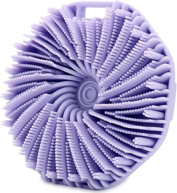 Silicone Body Scrubber, Women Body Scrubber, Gentle Exfoliating, Suitable for All Skin Types, Handheld Shower Brush, Rich Lathering, Easy to Clean (Purple)