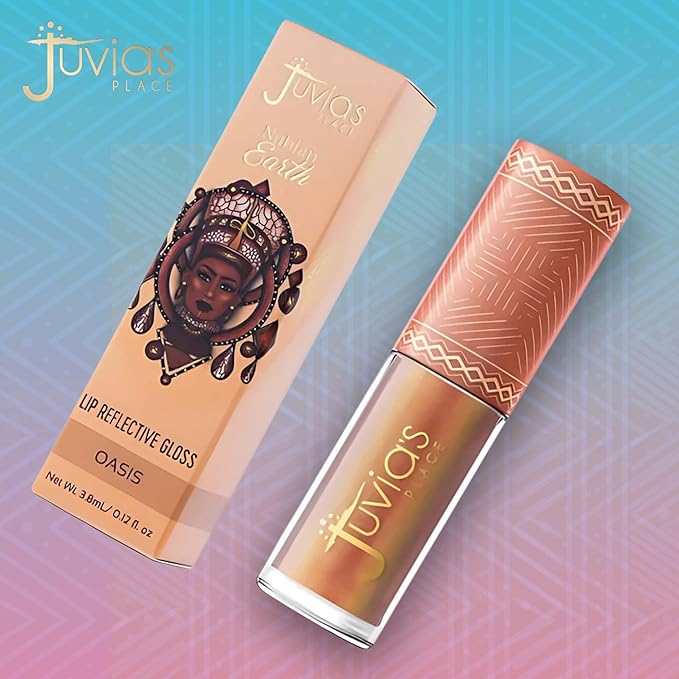 Juvia's Place Nubian Earth Glass Gloss Lip Gloss Oasis - Non-sticky Lip Makeup, Hydrating, Tinted Lip Gloss, Shine & Glow Lip Makeup, Beauty & Personal Care Products for Lips