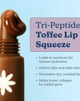 Blume Tri-Peptide Toffee Soft Brown Tinted Lip Balm - Superbalm Lip Moisturizer with Shea Butter and Squalane to Deeply Hydrate & Heal Dry, Cracked Lips - Cruelty Free & Vegan Lip Plumper (0.4 Fl Oz)