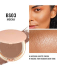 Oulac Matte Bronzer Powder Face Makeup with Mirror Cruelty-Free BS03