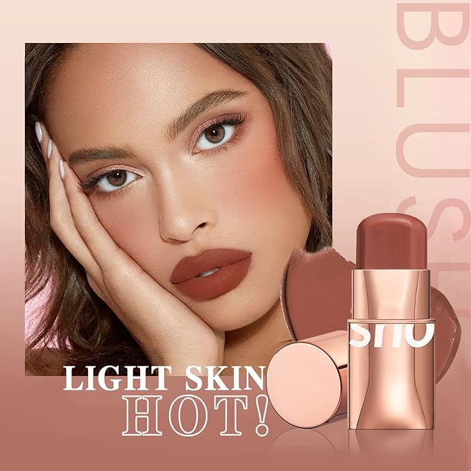 Cream Blush Stick for Cheeks Makeup,Waterproof Blush Face