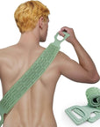 Exfoliating Back Scrubber for Shower, Back Massage Bath Brush, Double-Sided Back Scrub Washcloth to Clean Your Body Deeply for Men & Women Skin Care (Green)