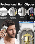 Professional Hair Clipper Set for Men, Rechargeable Cordless Clippers and Trimmers Set, Electric Foil Shavers and Beard Trimmers, Hair Cutting Tools with LED Display, Gifts for Men