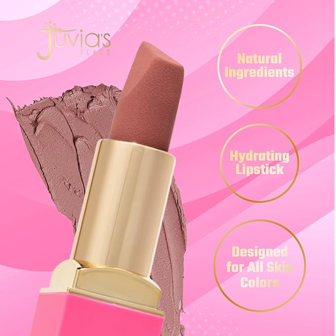 Juvia's Place The Nude Velvety Matte Lipstick 2020 - Nude, Long-lasting, Rich-Color Lip Makeup, Creamy Lipstick with Matte Finish, Beauty & Lip Products