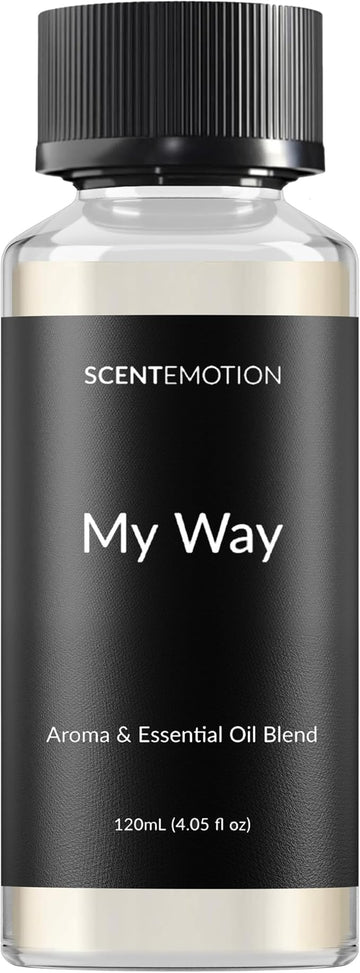 SCENTEMOTION My Way Diffuser Oil Inspired by The 1 Miami Beach Scent, Scent Diffuser Oil with Notes of Cardamom, Leather, Lemon & Iris, Aromatherapy Fragrance, Essential Oil Blend | 120ml, 4.05 fl oz