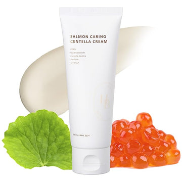 Salmon Caring Centella Cream - Salmon PDRN, Salmon Egg Extract, Centella, Madecassoside, Improve Skin Moisture Loss, Restore and Rejuvenate, Low Irritation, Korean Skincare, K-Beauty
