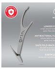 GRIN Silver Flosspyx 75 Count, Dental Flossers, Minty Flavor, Recycled Plastic, for Tight Teeth, Premium Longer Floss Head, Cleans Between Teeth, Includes Safe Soft Fold-Back Tooth Pick