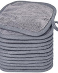 Makeup Remover Cloths for Face, Eye, Lips - Reusable Makeup Remover Pads Soft Microfiber Facial Cleansing Cloths 5 x 5inch 12 Pack (Gray)
