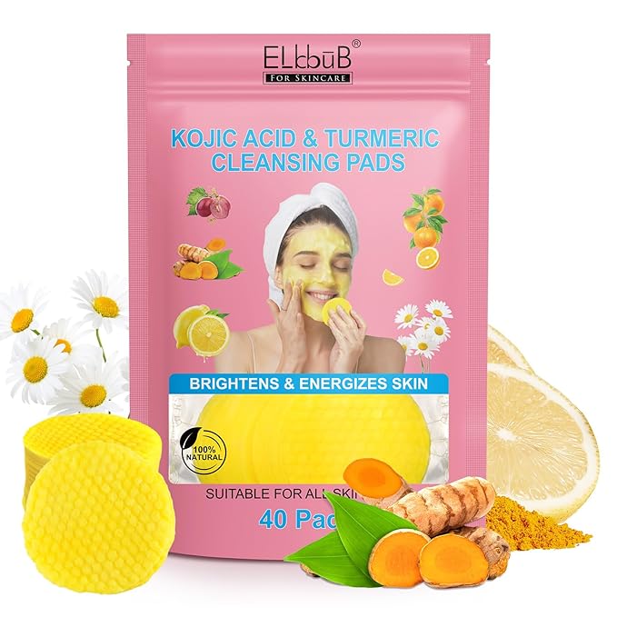 Turmeric Cleansing Pads, Kojic Acid Cleansing Pads - Gentle and Effective Daily Skincare for Face and Body
