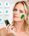 Go Ho Dark Green Face Body Paint Stick,Water Based Washable Green Face Paint Stick,Full-coverage Cream Green Body Paint for Halloween Cosplay SFX Witch Hulk Makeup,St Patricks Day Accessories