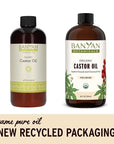 Banyan Botanicals Organic Castor Oil – Pure and Refined Castor Oil – for Face and Skin Care, Hair Care, and Natural Beauty – 24 oz – Non GMO, Hexane Free, Vegan, and Cruelty Free