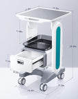 Professional Medical Trolley Cart with Wheels Mobile Ultrasound Cart Beauty Storage Utility Cart Rolling Cart with Drawer for Home Bedroom Salon Lab Hospital Dental Office Clinic