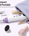 Professional Manicure Pedicure Electric Toenail Grinder Kit - Cordless Electric Nail File Set for Thick Nails Hand Feet Care ,15 Speed,Nail Drill with LED Display Ideal Gift for Men and Women-Purple