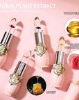 6 Pcs/Set Flower Jelly Lipstick Set Temperature Change Moisturizer Long Lasting Nutritious Shimmer Lip Balm Magic Color Change Lip Gloss (Color Changing Lipstick Set B)