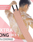 Exfoliating Back Scrubber with Upgraded Handles, 38.5 Inch Double-Sided Body Scrub Bath Exfoliator, Exfoliating Washcloth for Use in Shower, Back Washer to Deep Clean Your Skin for Men & Women (Pink)
