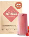 Ka’Chava All-In-One Nutrition Shake Blend, Strawberry, 15 Servings, 85+ Superfoods & Nutrients, Greens Plant-Based Powder Protein Drink, Digestive Enzymes & Probiotics, Vegan Dairy Gluten Free