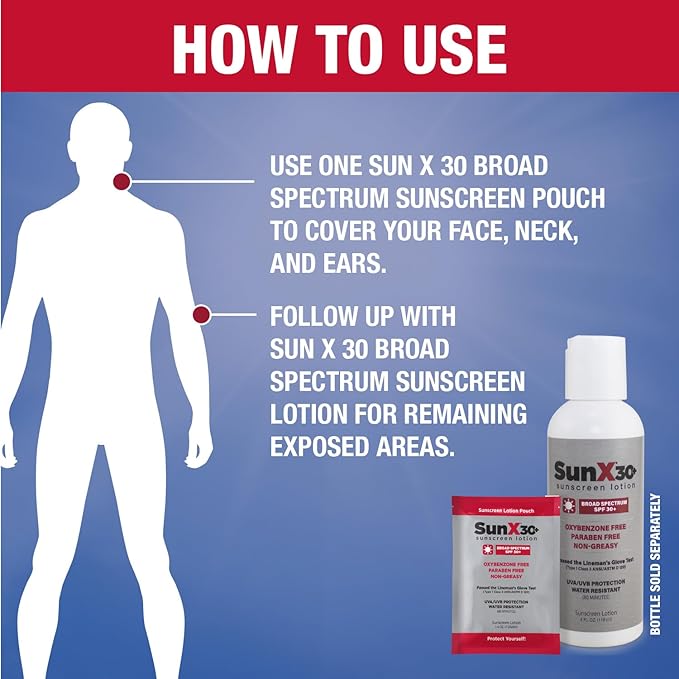 CoreTex Sun X 30+ SPF Broad Spectrum Sunscreen Packets w/Carrying Case - Pack of 10 Paraben, Oxybenzone, Octinoxate, & Oil Free Sunscreen - No White Cast and Water Resistant up to 80 Minutes