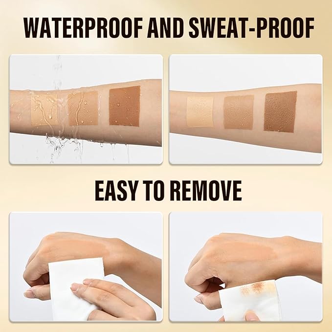Legs Makeup Waterproof with Brush, No Transfer Body Concealer, Coverage for Vein, Scar, Tattoo for All Skin Tones, 100ML (MEDIUM GLOW)