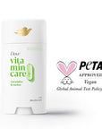 Dove VitaminCare+ Aluminum Free Deodorant Stick Cucumber & Melon for 72H Odor Protection Breathable Deodorant for Women 2.6 oz