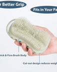MtBoi 2PC Double-Sided Exfoliating Silicone Body Scrubber, 2-in-1 Bath Scrubber, Shampoo Brush, Silicone Loofah for All Skin Types, Shower Body Scrubber, Easy to Clean, Lather Well (Black&Gray)