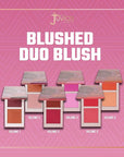 Juvia's Place Blushed Duo Blush Volume5 - Two Tone Pigmented Buildable Pressed Mineral Powder - Rosy Natural Cheeks Matte Fresh Finish for All Skin Color
