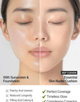[JUNGSAEMMOOL OFFICIAL] Essential Skin Nuder Cushion (04 N Light) | Refill not Included | Natural Finish | SPF50 Broad Spectrum | Korean Makeup Artist Brand | Foundation Makeup