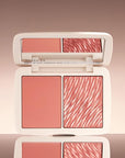 COVER FX Monochromatic Powder Blush Duo - Pink Dahlia: Soft Pink - Matte + Shimmer Finish - Create Custom, High Impact Color