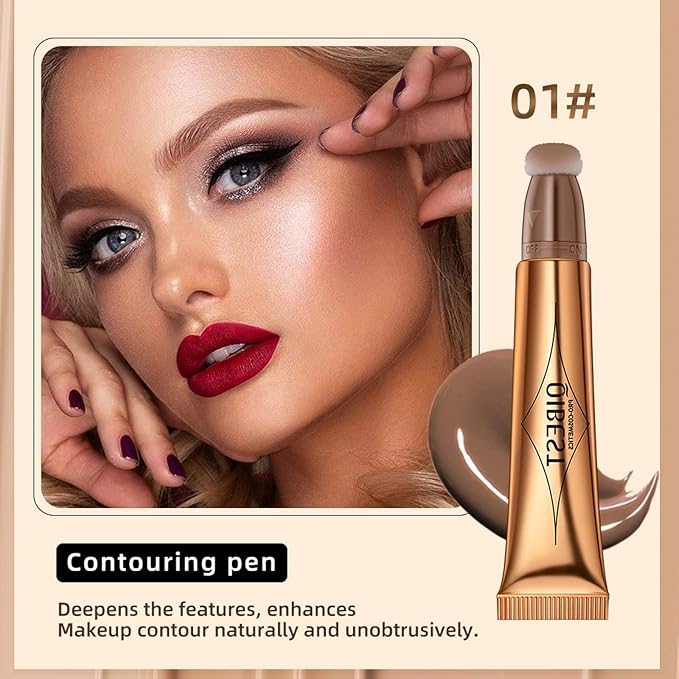 Contour Beauty Wand, Liquid Face Concealer Contouring with Makeup, Cruelty-free（Contour）