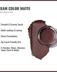 Oulac Matte Eyeshadow 3-in-1 Eyeshadow Eye Primer&Eyeliner Highly Pigmented Waterproof Smudge-proof Long Lasting Wear Smooth&Blendable Formula for Natural Look,Vegan & Cruelty-Free,CM06