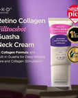 CKD Gua Sha Neck Cream Filltocshot - Advanced Anti-Aging Neck Firming Cream with Massage Roller. Visibly Reduces Wrinkles, Lifts & Tightens Sagging Skin, Boosts Elasticity, Korean Skincare, 1.69 fl oz